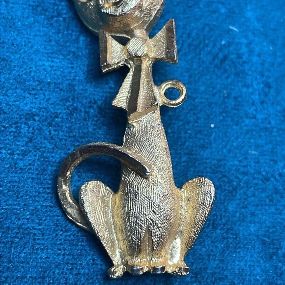 Vintage Retro Gold Tone Kitty Cat Brooch - Picture 3 of 5
